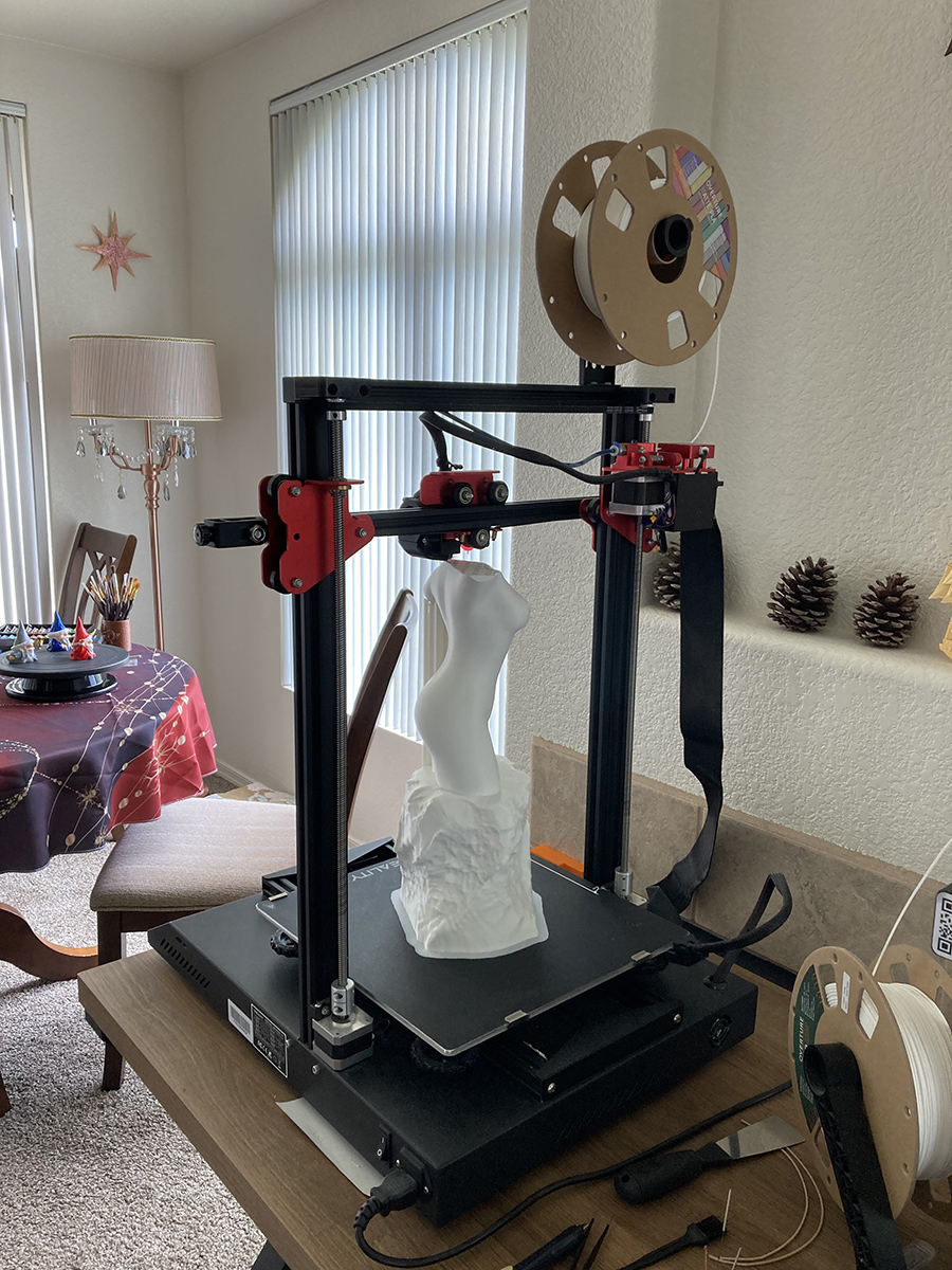 female torso sculpture 3d printing process fdm printer